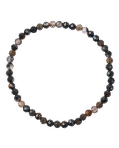 4mm Black Agate Faceted Bead Bracelet (1pc)