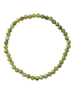 4mm Nephrite Jade Faceted Bead Bracelet (1pc)