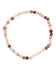 4mm Fire Quartz Faceted Bead Bracelet (1pc)