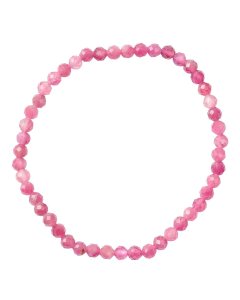 4mm Pink Tourmaline/Rubellite (A) Faceted Bead Bracelet (1pc)