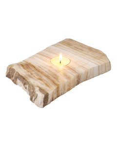 Amber Onyx Irregular Tealight Holder, Rough Edge 12x18x2cm (1pc)