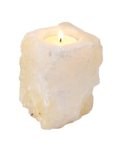 White Onyx Irregular Rustic Tealight Holder approx 8-12x5-6cm (1pc)