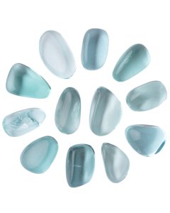 Blue Glass Large Tumblestone 30-40mm, China (250g)