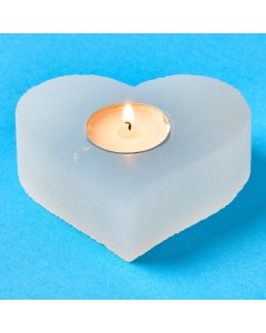 Selenite Heart Shaped Tealight Holder, 8cm (1 Piece) NETT