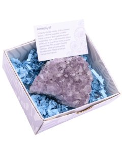 Amethyst Clusters in Gift Box with ID Cards, Brazil (1pcs) NETT