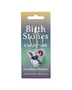Capricorn, Snowflake Obsidian Birthstone Keyring (6pcs) NETT
