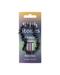 Gemini, Black Onyx Birthstone Chip Bracelet (10pcs) NETT