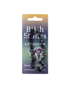 Capricorn, Snowflake Obsidian Birthstone Chip Bracelet (10pcs) NETT