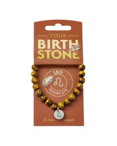 LEO Tiger Eye Birthstone Bead Bracelet with Charm (3pc) NFD