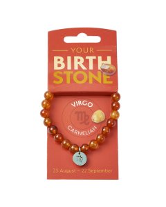 VIRGO Carnelian Birthstone Bead Bracelet with Charm (3pc) NFD