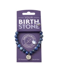 SAGITTARIUS Sodalite Birthstone Bead Bracelet with Charm (3pc) NFD