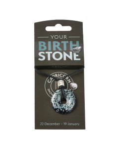 CAPRICORN Snowflake Obsidian Birthstone Donut Pendant on Thong with Charm (3pc) NFD