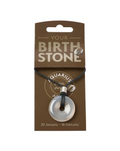 AQUARIUS Agate Birthstone Donut Pendant Thong with Charm (3pc) NFD