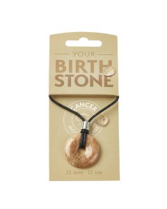 CANCER Moonstone Birthstone Donut Pendant on Thong with Charm (3pc) NFD