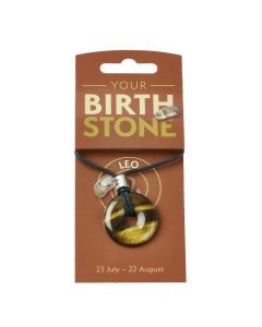 LEO Tiger Eye Birthstone Donut Pendant on Thong with Charm (3pc) NFD