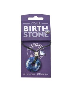 SAGITTARIUS Sodalite Birthstone Donut Pendant on Thong with Charm (3pc) NFD