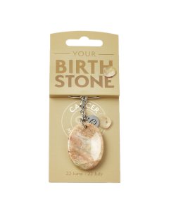 CANCER Moonstone Birthstone Keyring with Charm (3pc) NFD