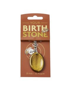 LEO Tiger Eye Birthstone Keyring with Charm (3pc) NFD