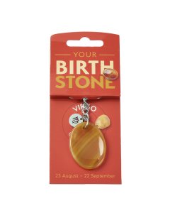VIRGO Carnelian Birthstone Keyring with Charm (3pc) NFD