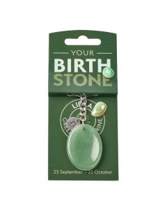 LIBRA Aventurine Birthstone Keyring with Charm (3pc) NFD