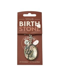SCORPIO Rhodonite Birthstone Keyring with Charm (3pc) NFD