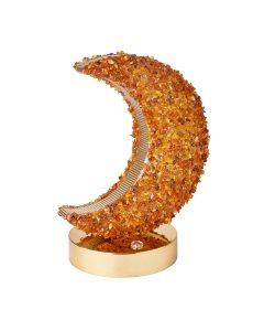 Amber Chip Moon Lamp, Gold Edge (1pc) NFD