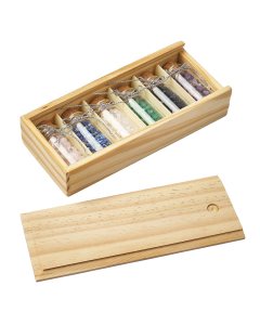 Gemstone Bottle Collection of 6 in Wooden Box (1pc)