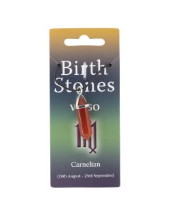 Virgo, Carnelian Birthstone Pendant on Thong (10pcs) NETT