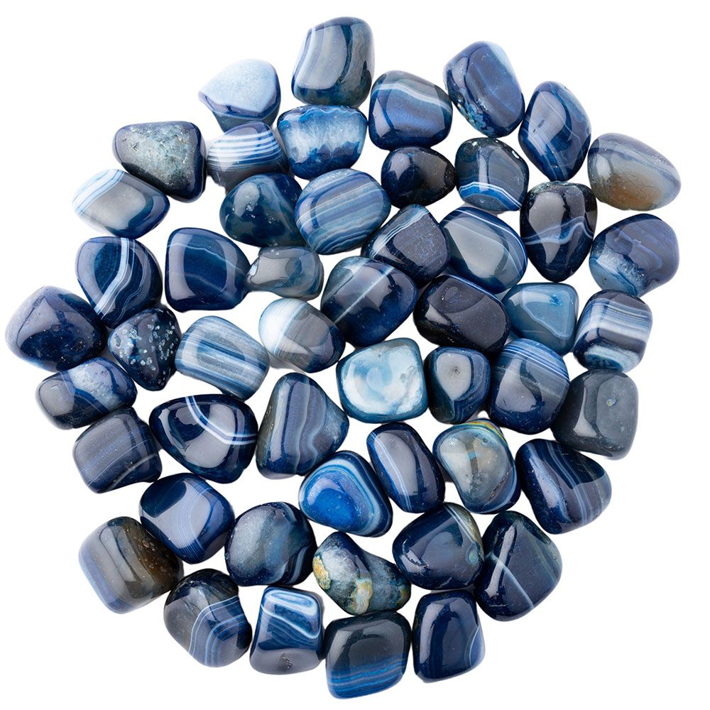 Blue shop striped agate