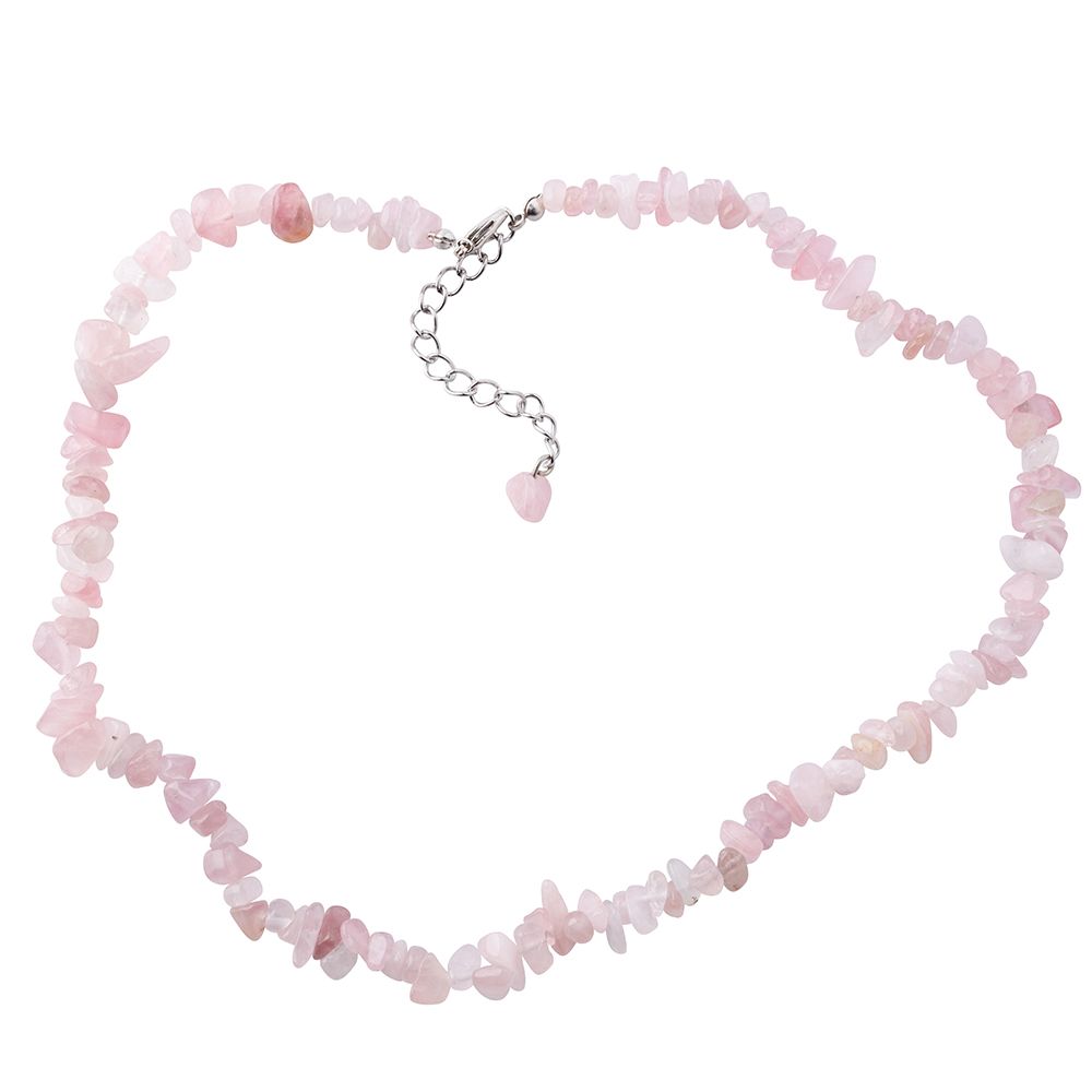 Rose quartz top chip necklace
