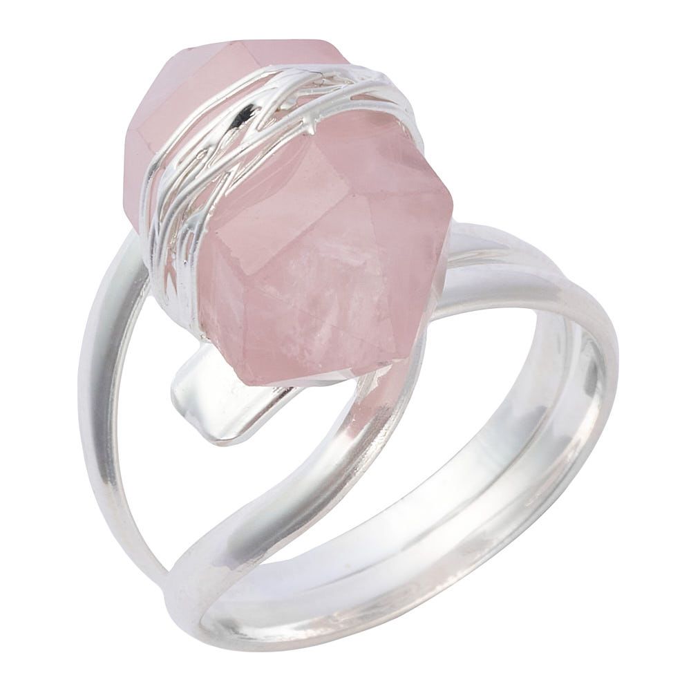 Wire wrapped rose quartz ring 2025