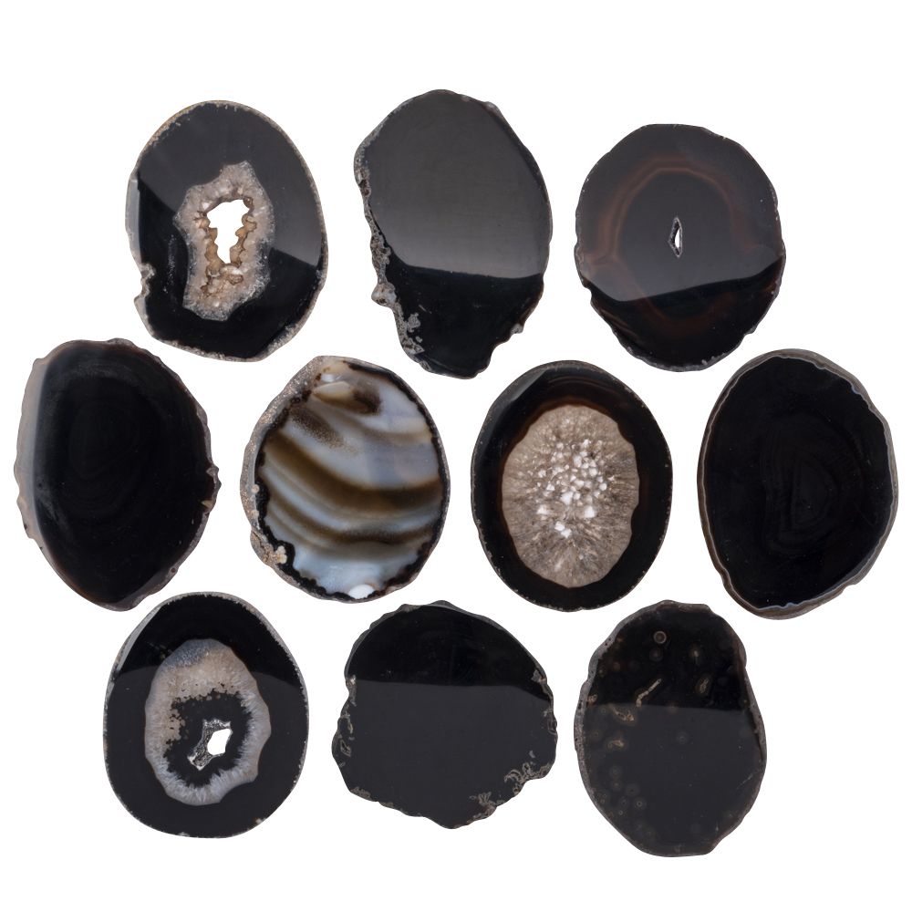 Black agate slices new arrivals