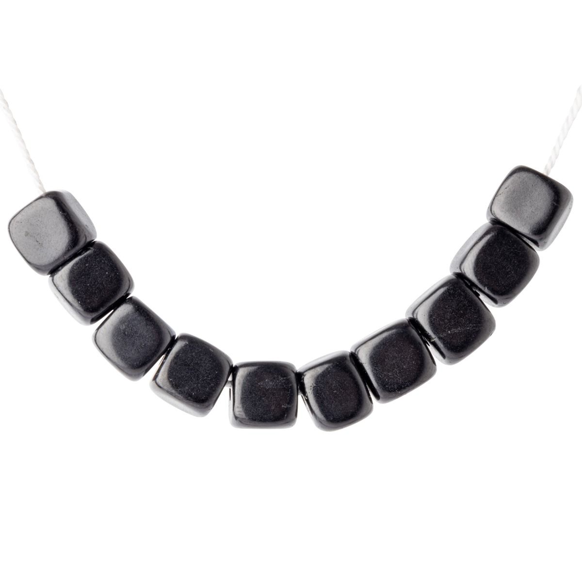 Shungite 8mm Cube Bead Russia 10pc NETT