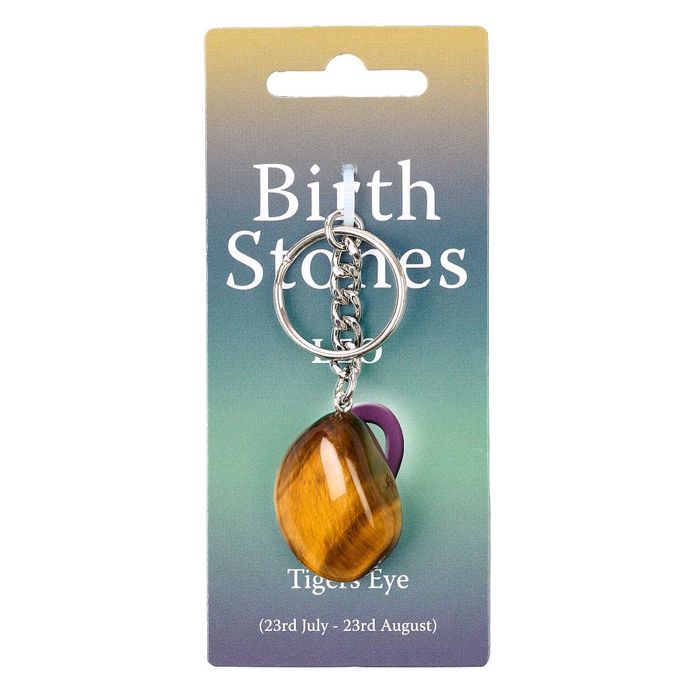 Birthstone Keyring Leo Tiger Eye 6 Pieces NETT from Rockshop Wholesale Limited