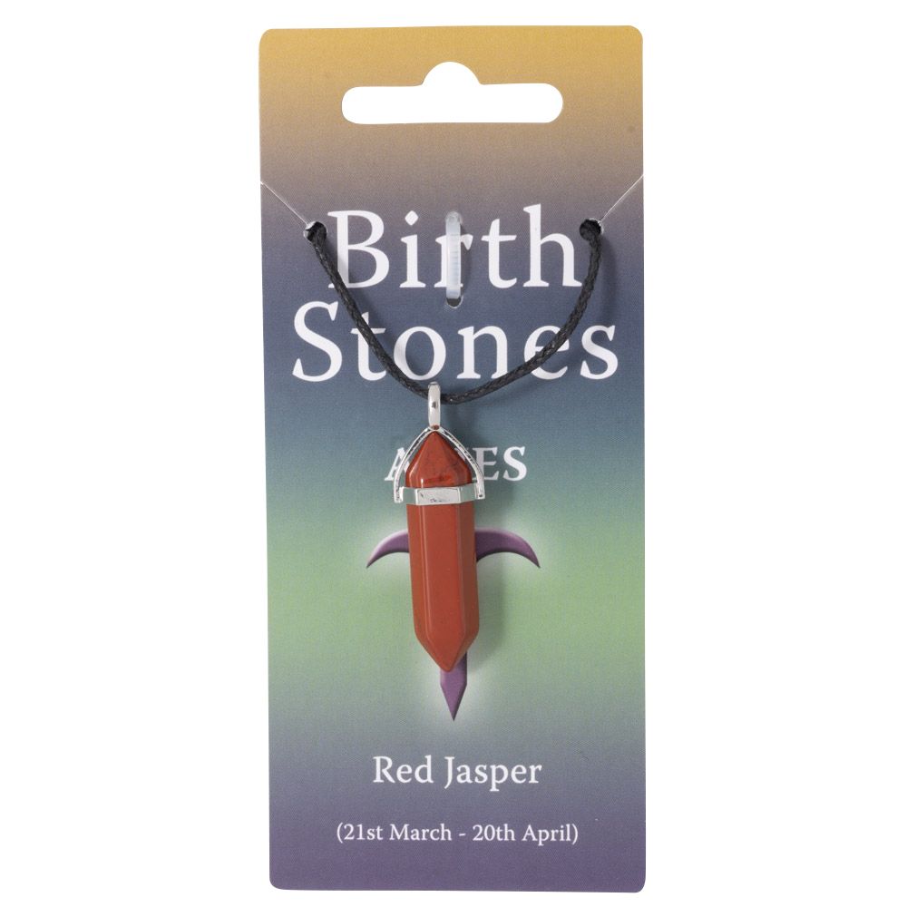 ARIES Birthstone Pendant on Thong 10pcs Red Jasper NETT