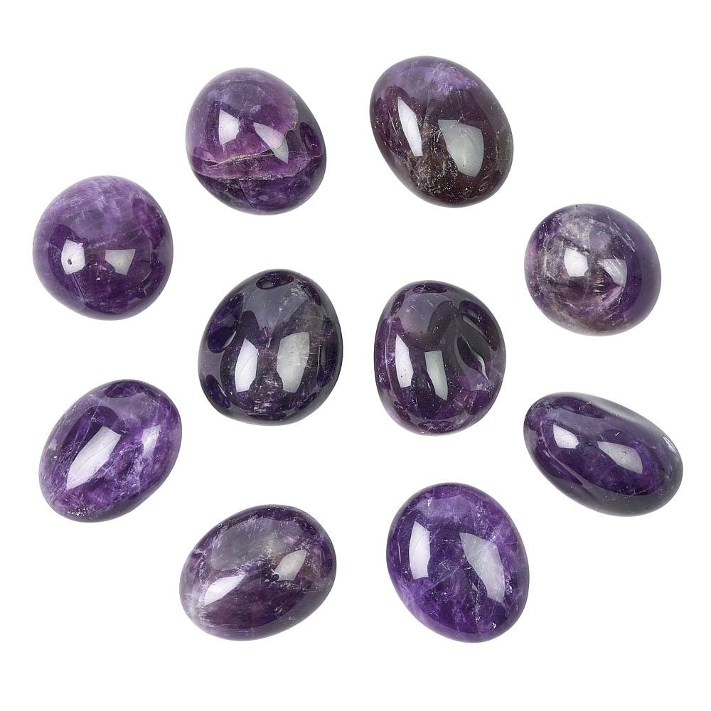 Birthstone Tumblestone Amethyst Brazil PISCES 10 Pieces NETT from Rockshop Wholesale