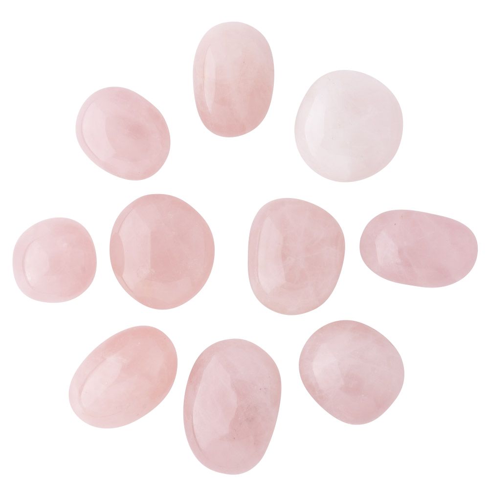Birthstone Tumblestone Rose Quartz Brazil TAURUS 10 Pieces