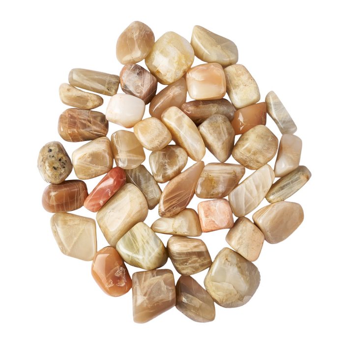 Pink Moonstone Tumblestones, 20-40mm (KGs) NFD