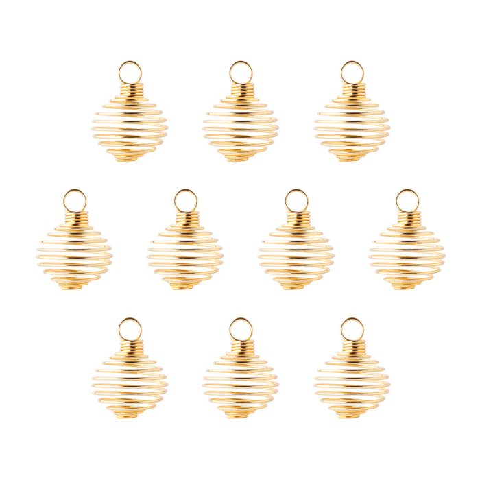 Spiral Pendant Cages Medium, Gold Plated (10pcs) NETT