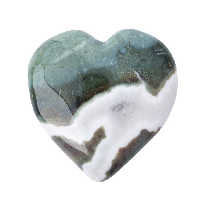 Green Sardonyx Puff Heart 25-30mm (1pc) NFD