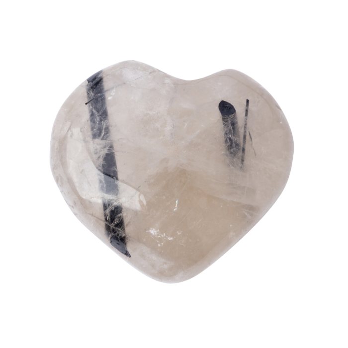 Tourmalinated Quartz Puff Heart 25-30mm (1pc) NFD