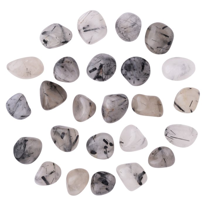 Tourmalinated Quartz 10-20mm (100g) Small Tumblestone NFD