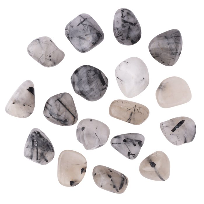 Tourmalinated Quartz 20-30mm (100g) Medium Tumblestone NFD