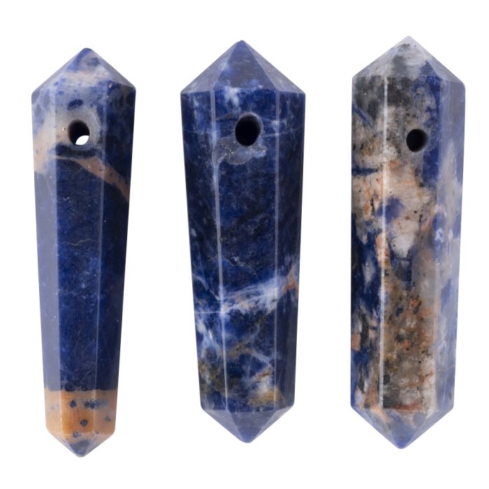 Sodalite DT Point with Hole (3pcs) NFD