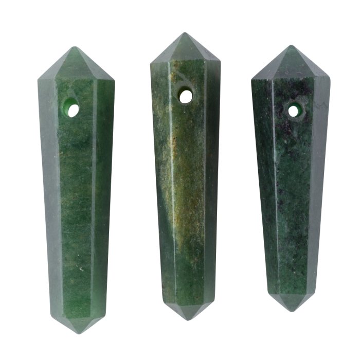 Green Jasper DT Point with Hole (3pcs) NFD