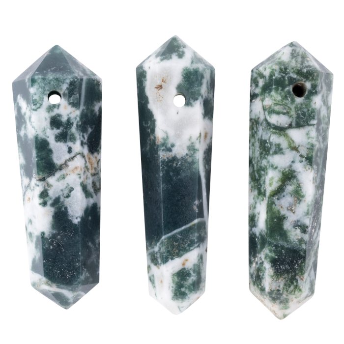 Tree Agate DT Point with Hole (3pcs) NFD