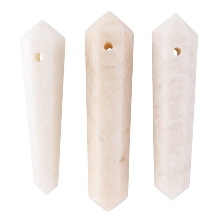 Pink Moonstone DT Point with Hole (3pcs) NFD