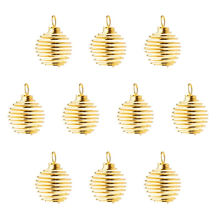 Spiral Cages Small Gold Plated (10pcs) NETT
