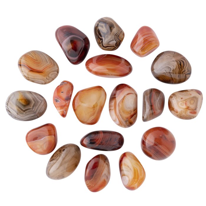 Striped Agate Galet Medium Tumblestones 20-30mm, China (250g) NETT