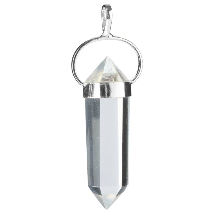 Polished Quartz Double Terminated 925 Sterling Silver Pendant (1pc) NETT